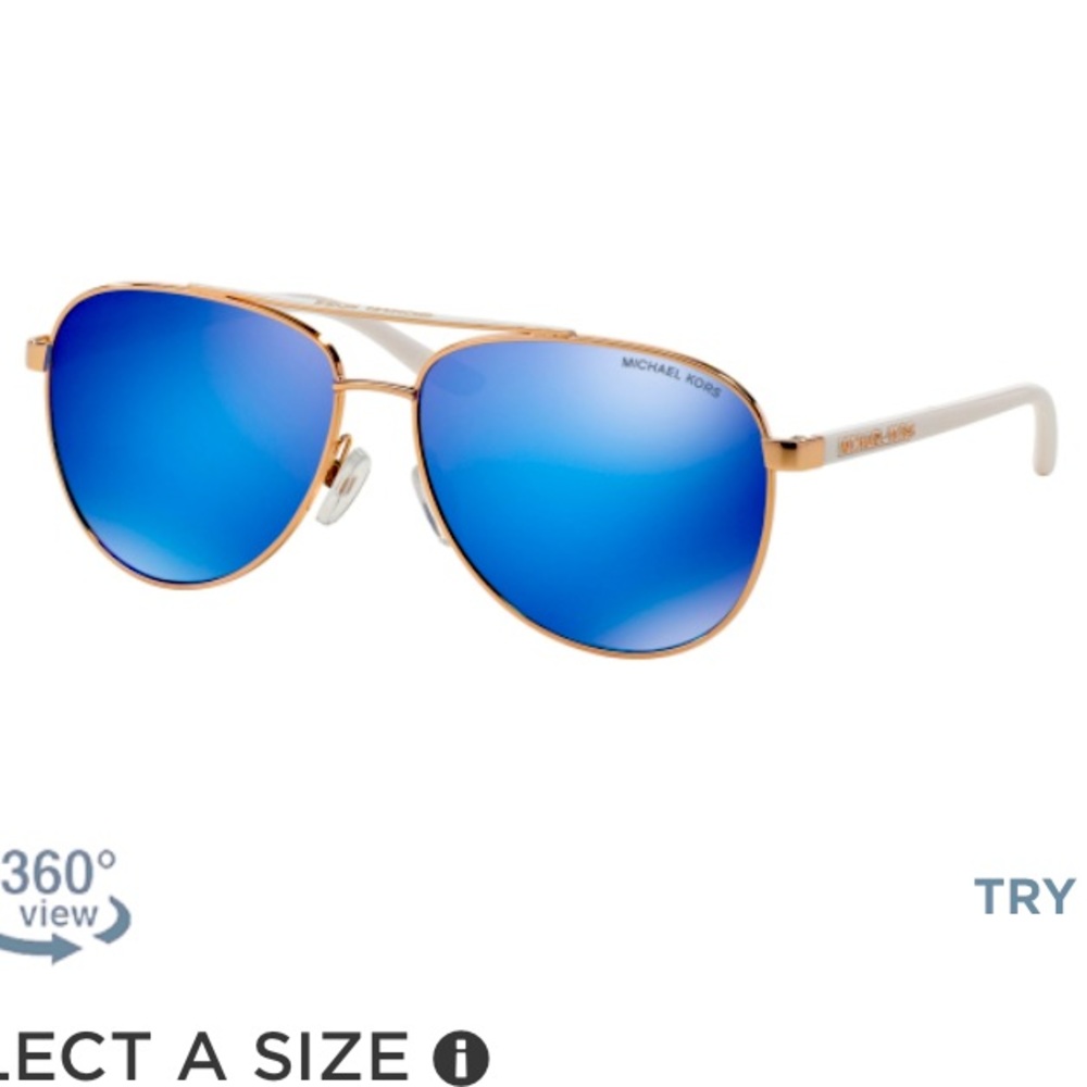 Like New!! Michael Kors aviator sunglasses blue tint lens